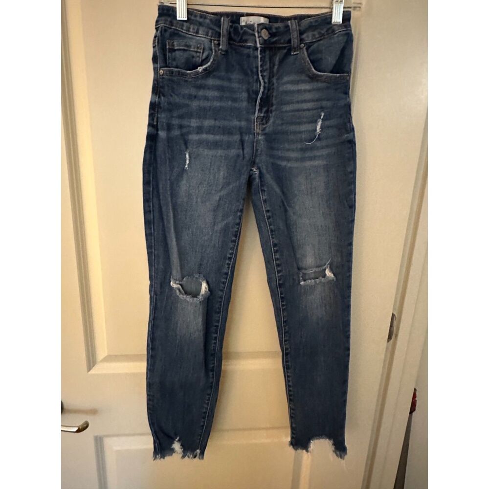 tricot skinny dark wash holey Denim Women's Sz 7/28 waist